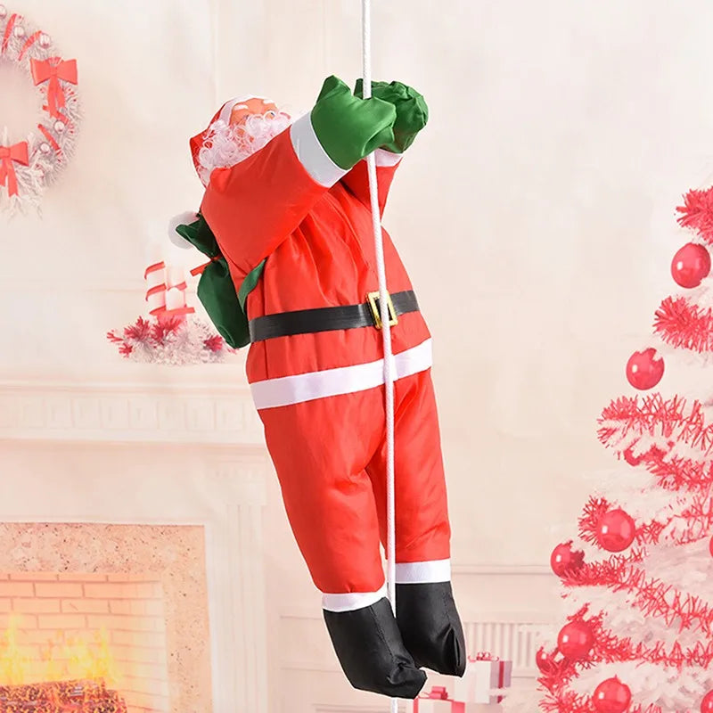 Marry Christmas Santa Claus Hanging Doll Window Navidad Christmas Tree Ornament Xmas Outdoor Door Wall Decoration New Year 2022