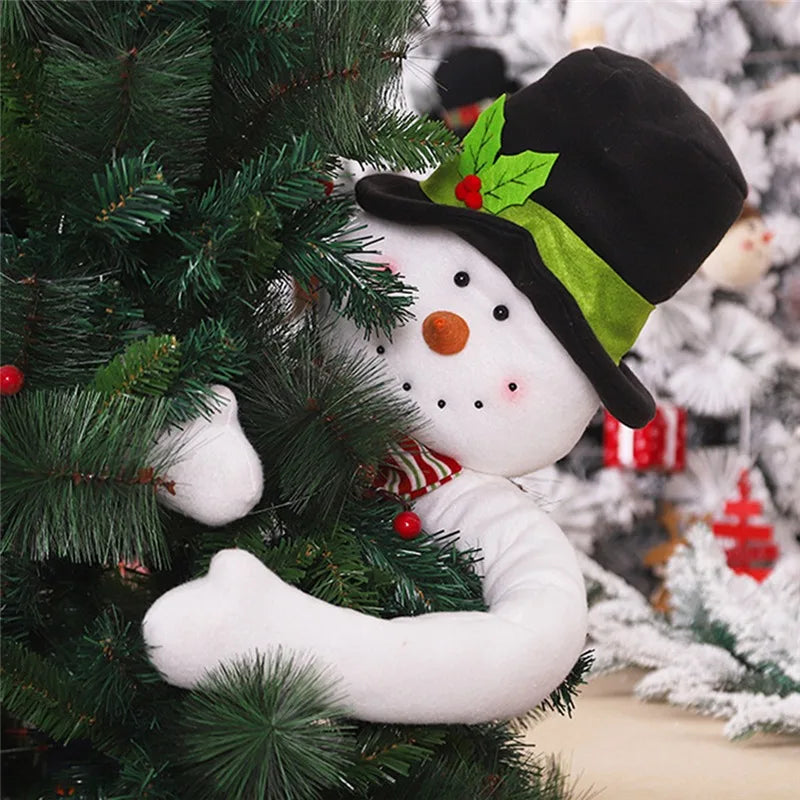 Marry Christmas Santa Claus Hanging Doll Window Navidad Christmas Tree Ornament Xmas Outdoor Door Wall Decoration New Year 2022