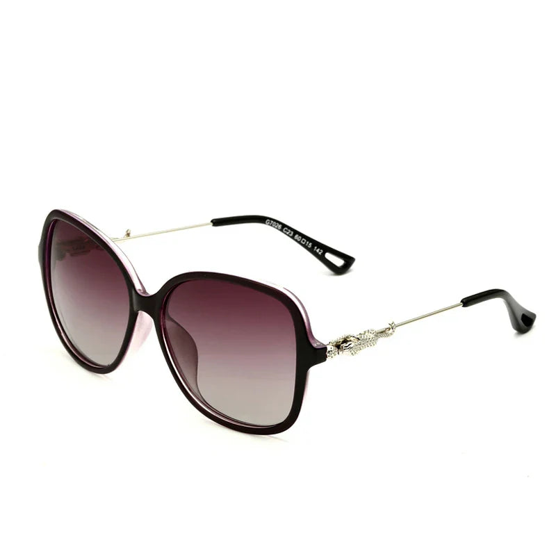 VEITHDIA  Sunglasses Gradient Vintage Retro TR90 Women's Sun Glasses Polarized UV400 Ladies Fashion Eyewear For Female 7026