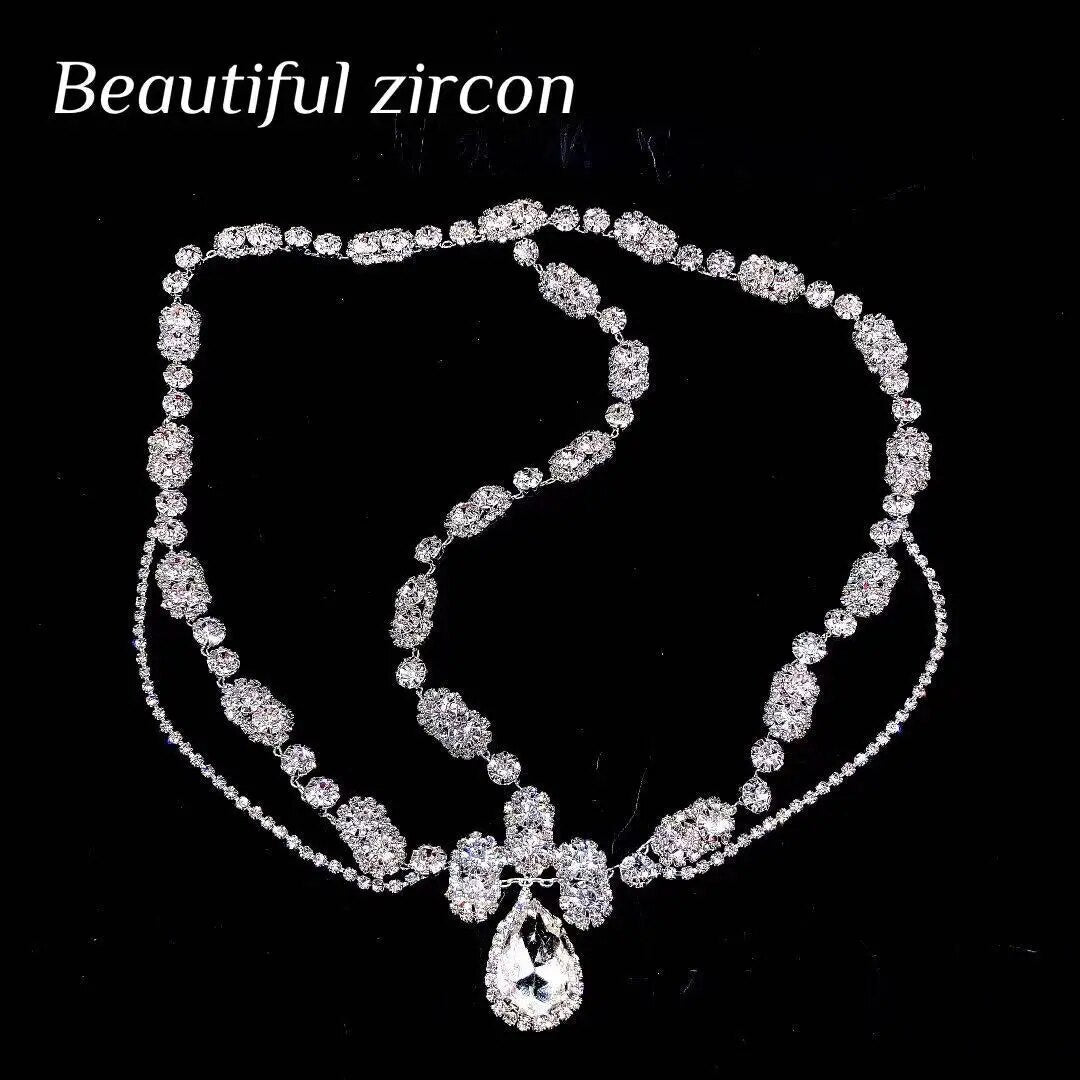 Crystal forehead with Wedding Bridal Hair chain headdress women's shiny Rhine Stone Bridal Wedding Hair Jewelry
