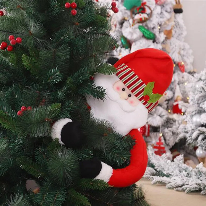 Marry Christmas Santa Claus Hanging Doll Window Navidad Christmas Tree Ornament Xmas Outdoor Door Wall Decoration New Year 2022