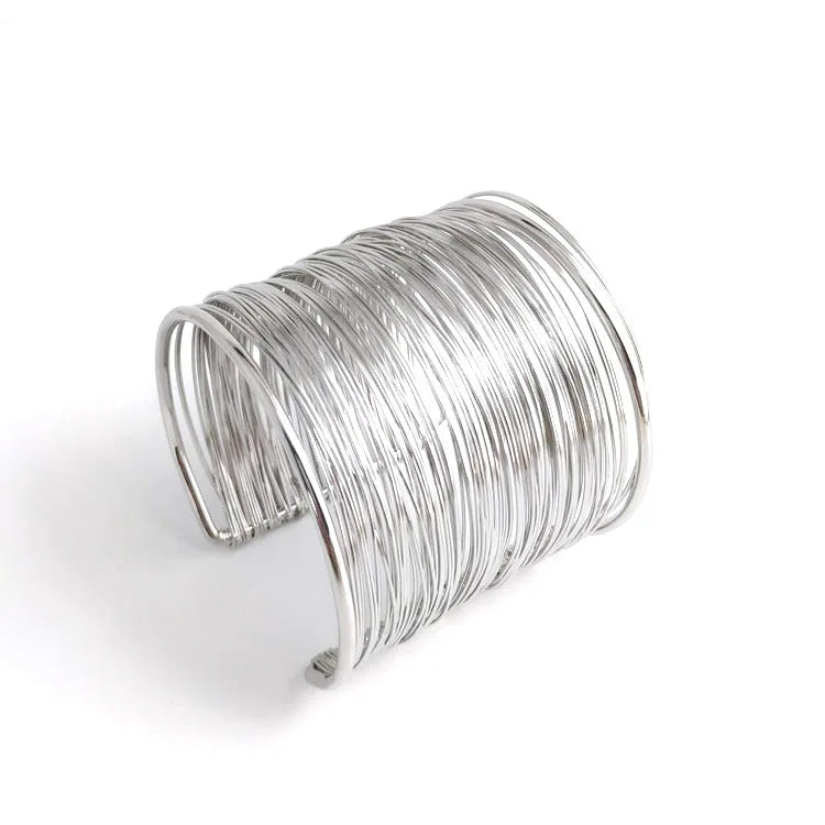 Exaggerated Wire Mesh Open Wide Bracelet Ins Small Fashion Net Red Metal Bracelet Women's Jewelry Charm Bracelets for Women