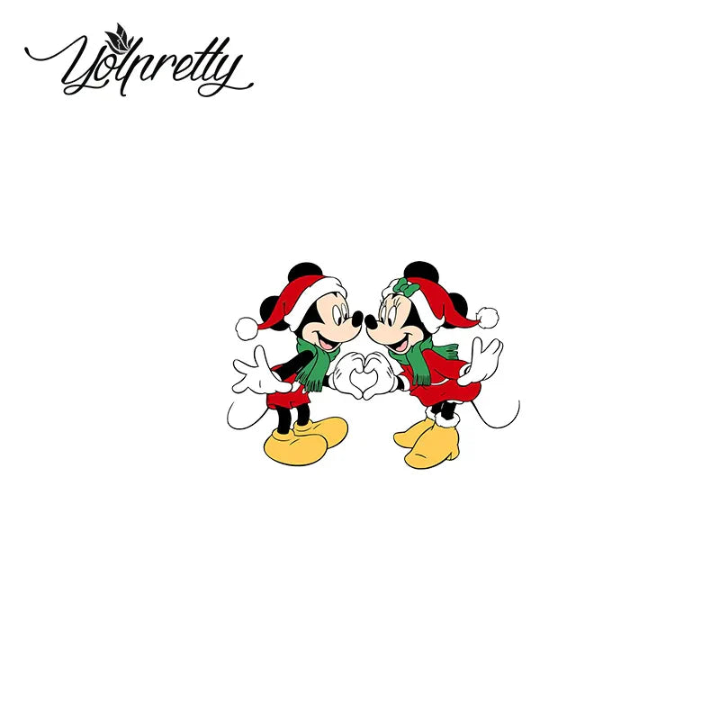Christmas Mickey Mouse Minnie Pluto Cartoon Acrylic Brooches Resin Epoxy Acrylic Badge