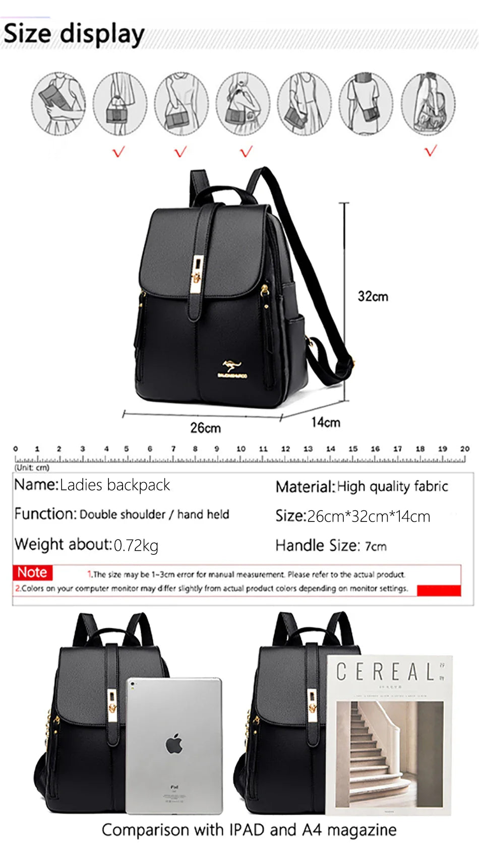 Women Large Capacity Backpack Purses High Quality Leather Female Vintage Bag School Bags Travel Bagpack Ladies Bookbag Rucksack