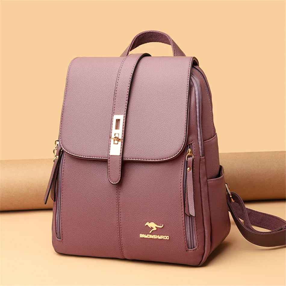 Women Large Capacity Backpack Purses High Quality Leather Female Vintage Bag School Bags Travel Bagpack Ladies Bookbag Rucksack