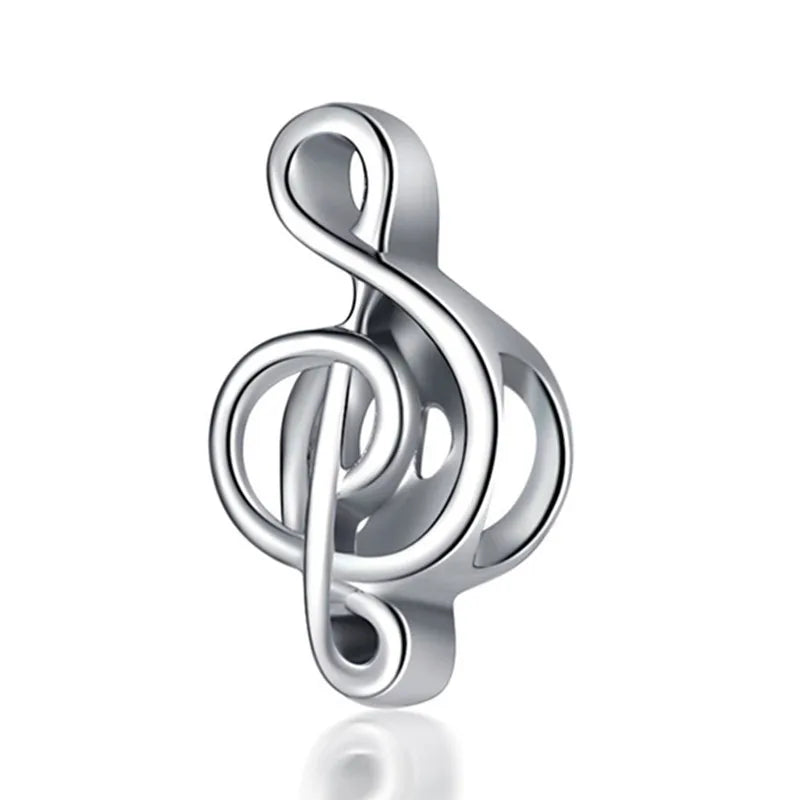 New Animal Footprint Musical Note Safety Chain Crown Boy Pendant Fits Pandora Charm Bracelet DIY Women's Original Beading Gifts