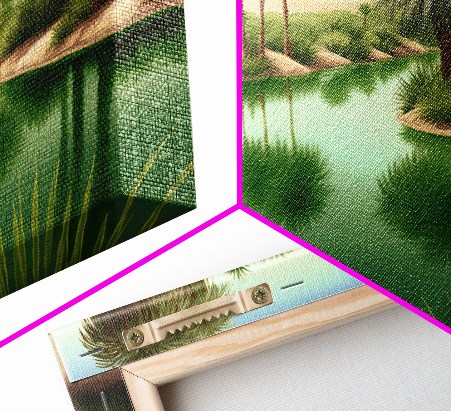 Desert Oasis Watercolor Landscape Canvas Print - Perfect for Living Room, Bedroom, Panoramic Extra Wide Format Art