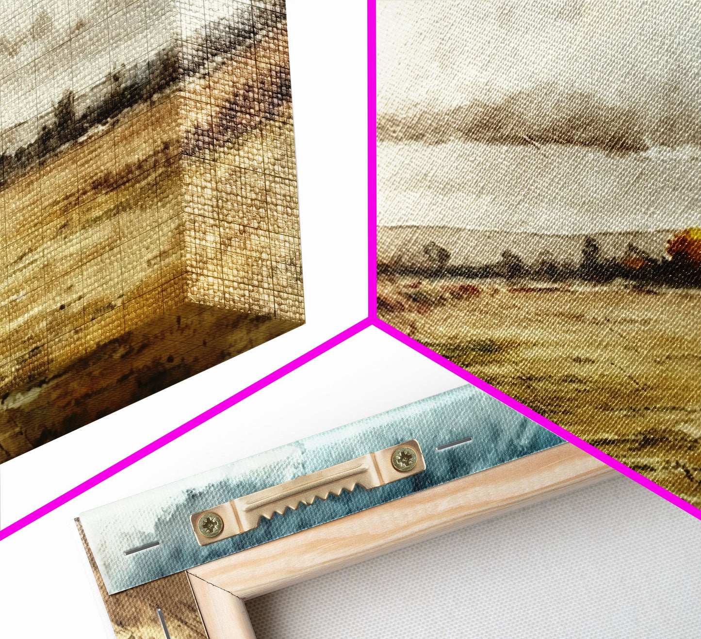 Subdued Vintage Landscape Wall Art Canvas Print, Nature Framed Large Gallery Art, Minimalist Art Ready to Hang, With Hanging Kit, Muted Art