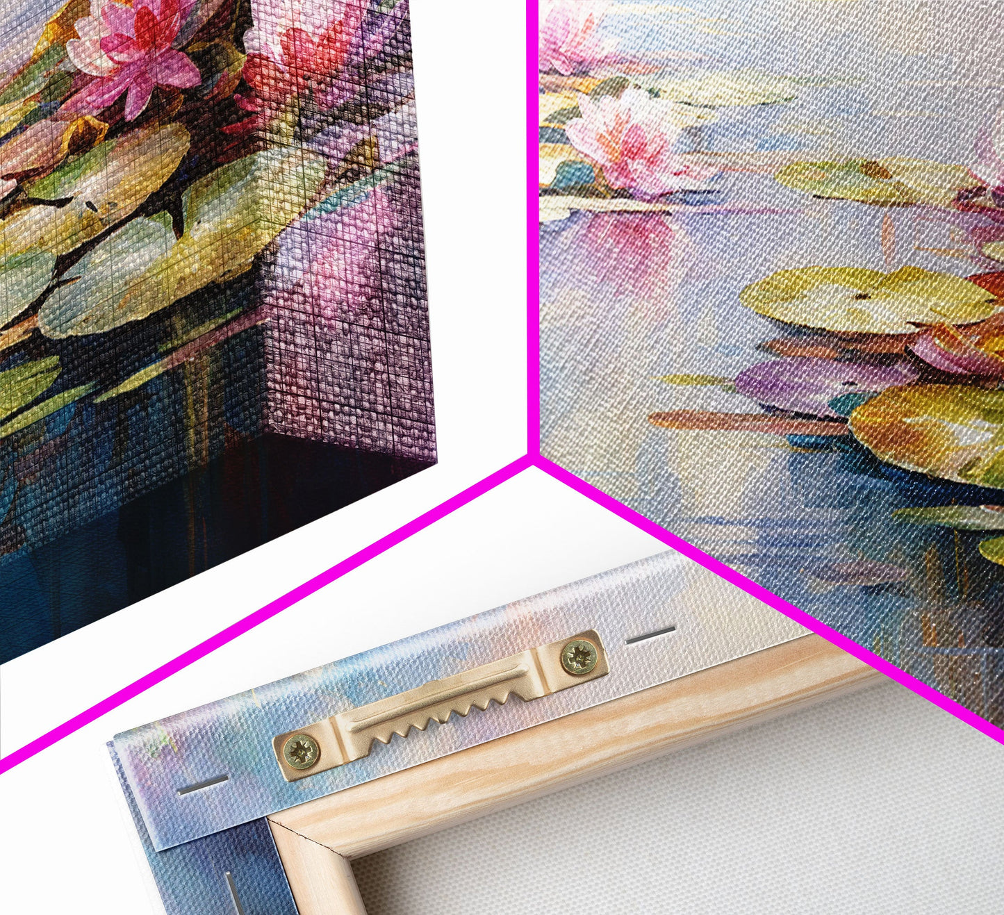 Water Lily Art, Lotus Wall Print, Lake Wall Art, Canvas Print, Wall Art, 3 Piece Wall Art, Botanical Art Print, Boho Wall Art, Kitchen Art