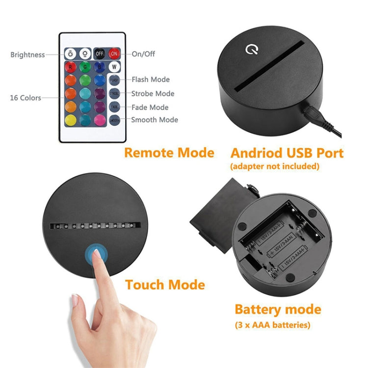 Playing Ice Hockey Shape 3D Colorful LED Vision Light Table Lamp, Charging Touch Version, Charging Touch Version