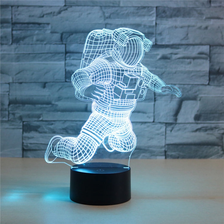 Astronaut Shape 3D Colorful LED Vision Light Table Lamp, Crack Remote Control Version, Crack Remote Control Version