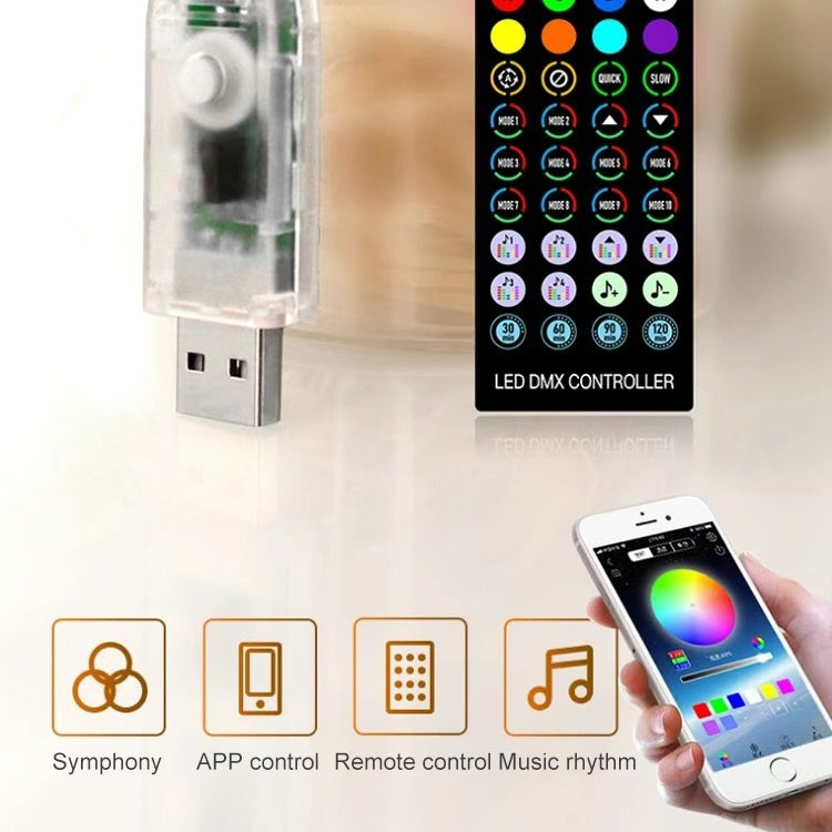 Christmas Decoration USB Copper Wire String Light Remote Controller & Bluetooth Mobile APP Control, Length: 5m 50 LEDs, Remote Controller & APP Control, Length: 5m 50 LEDs