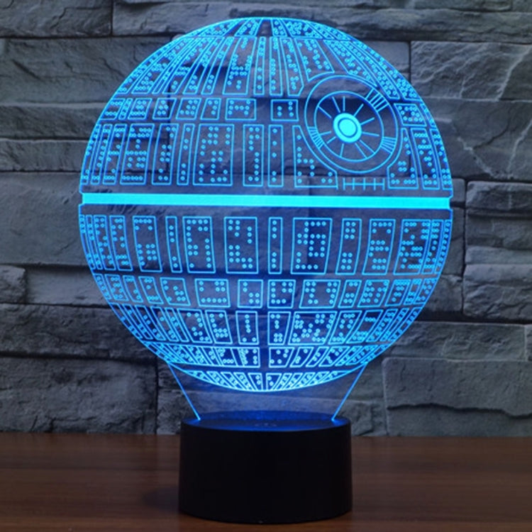 7 Colour Discoloration Creative Visual Stereo Lamp Desk Lamp Night Light, Death Star Style