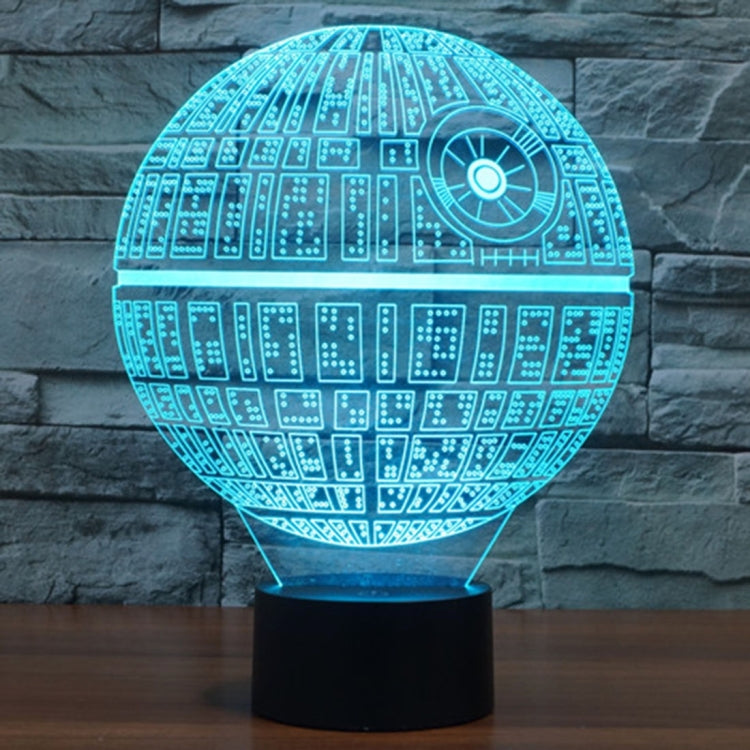 7 Colour Discoloration Creative Visual Stereo Lamp Desk Lamp Night Light, Death Star Style