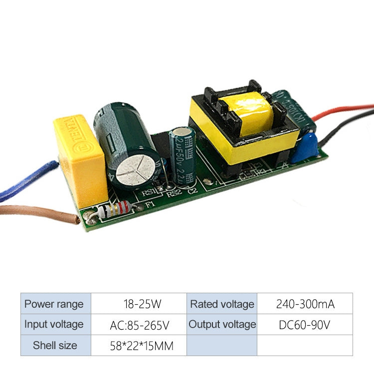 18-25W LED Driver Adapter Isolated Power Supply AC 85-265V to DC 60-90V, 18-25W