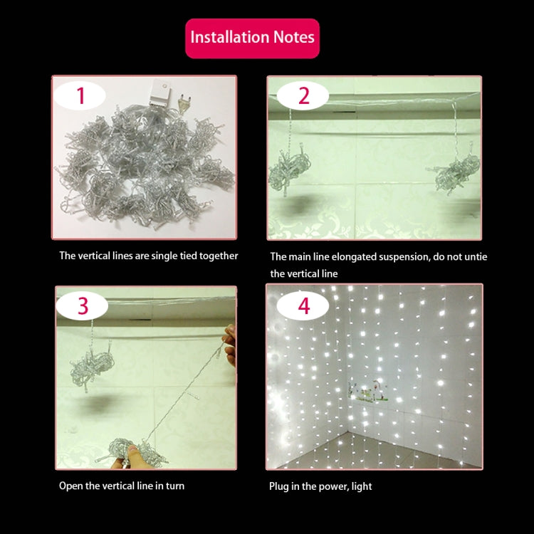 300 LEDs Curtain String Light with End Joint & Multi-function Controller & Memory Waterproof, EU Plug, AC 220V, White Light EU Plug, Warm White EU Plug, Blue Light EU Plug, Colorful Light EU Plug