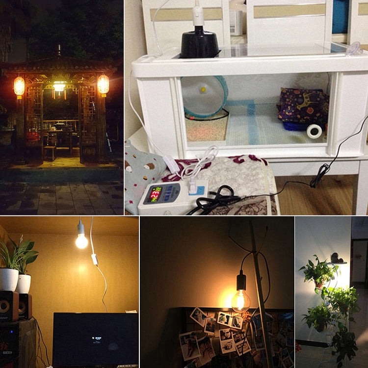 E14 Wire Cap Lamp Holder Chandelier Power Socket with Switch & Base & 1.5m Extension Cable, US Plug, E14
