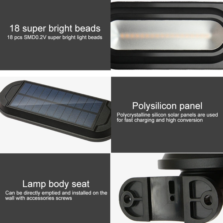 18 LEDs 600LM IP65 Waterproof Solar Powered Garden Lamp Body Induction Light Street Lamp