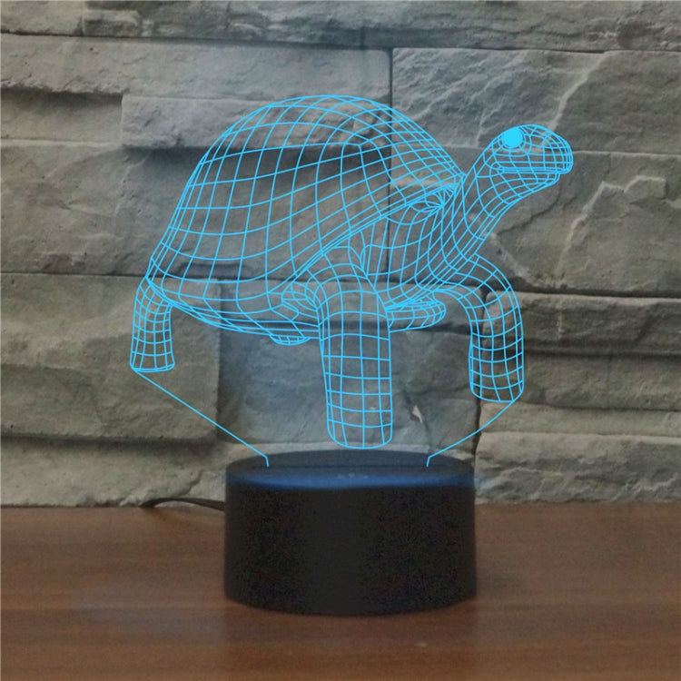 Tortoise Black Base Creative 3D LED Decorative Night Light, Powered by USB and Battery, Powered by USB and Battery