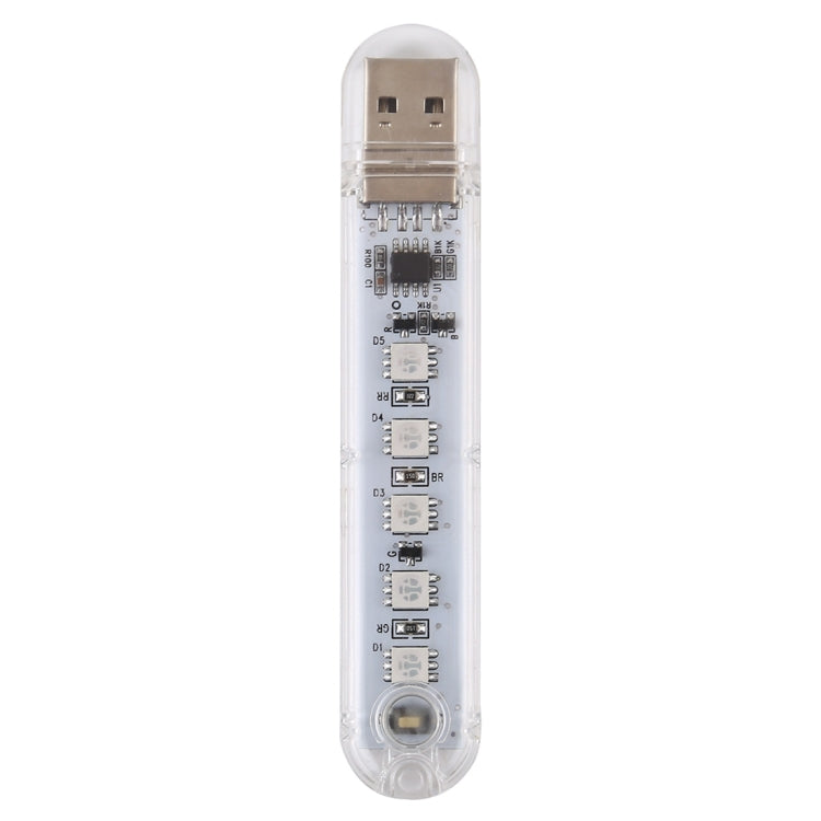 5V Colorful 5LEDs USB LED Light Portable Small Night Light with Switch