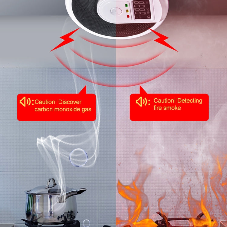 JSN-999COM Live Voice Alarm Smoke Carbon Monoxide Alarm Detector without Battery