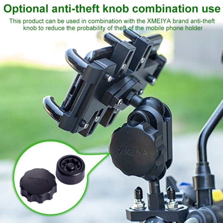 U-shaped Bolt Ball-Head Motorcycle Handlebar Multi-function Eight-jaw Aluminum Phone Navigation Holder Bracket with Anti-theft Knobs, U-shaped Bolt+Anti-theft Knobs