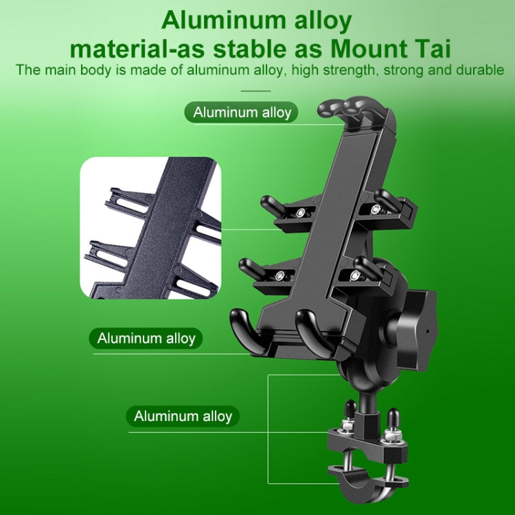 U-shaped Bolt Ball-Head Motorcycle Handlebar Multi-function Eight-jaw Aluminum Phone Navigation Holder Bracket with Anti-theft Knobs, U-shaped Bolt+Anti-theft Knobs