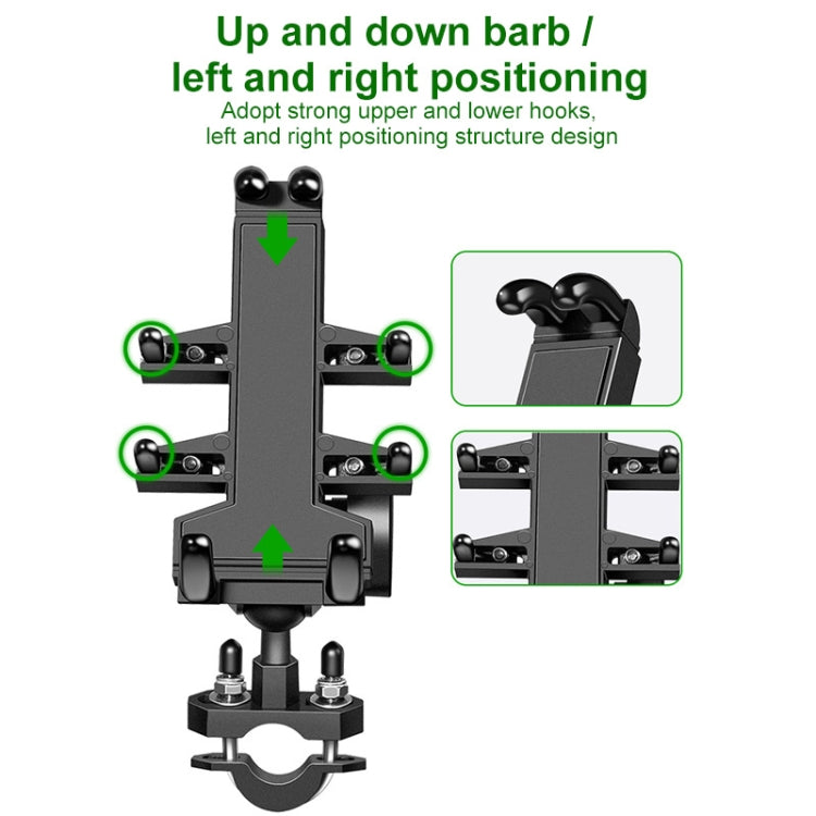 U-shaped Bolt Ball-Head Motorcycle Handlebar Multi-function Eight-jaw Aluminum Phone Navigation Holder Bracket with Anti-theft Knobs, U-shaped Bolt+Anti-theft Knobs