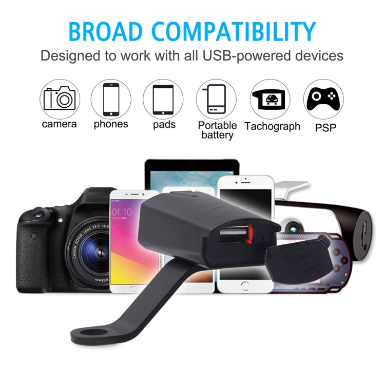 Motorcycle Waterproof DC 8-32V 5V / 1.2A Rearview Mirror USB Phone Charger Adapter, with Indicator Light, 1 USB Port