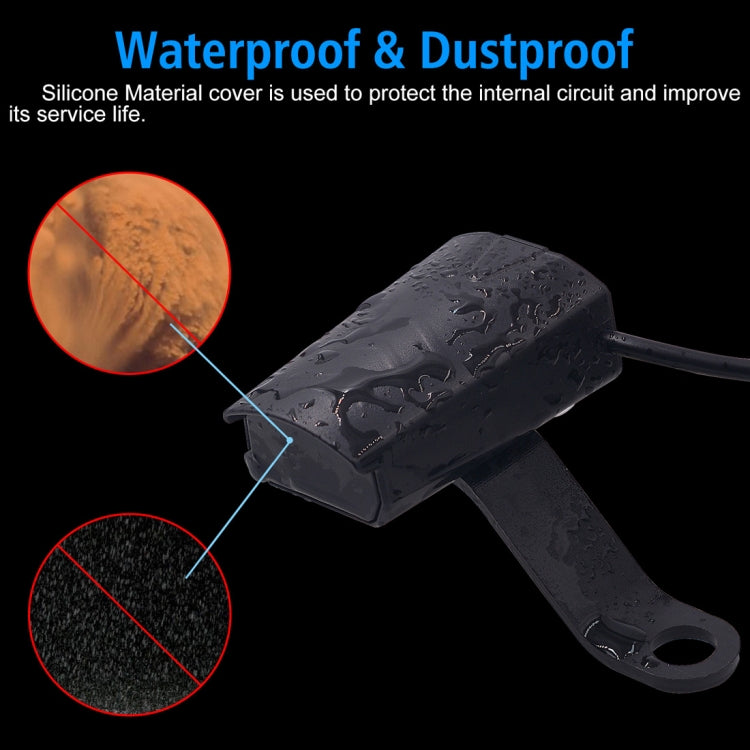 Motorcycle Waterproof DC 8-32V 5V / 1.2A Rearview Mirror USB Phone Charger Adapter, with Indicator Light, 1 USB Port
