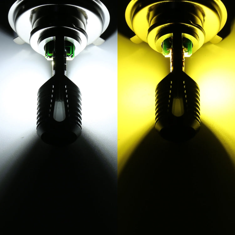 H4 DC12V / 7.4W Motorcycle LED Headlight with 24LEDs SMD-3030 Lamp Beads, H4 Style 2 (Yellow + White), H4 Style 2 (White Light)