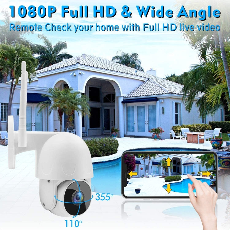 Tuya QX45 1080P Full HD IP65 Waterproof 2.4G Wireless IP Camera, Support Motion Detection & Two-way Audio & Night Vision & TF Card, UK Plug