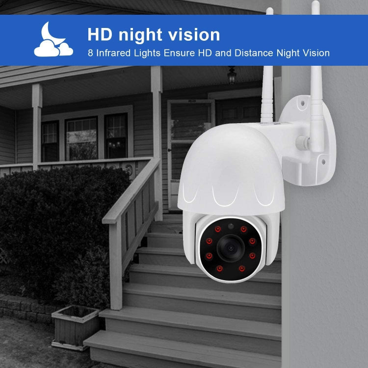 Tuya QX45 1080P Full HD IP65 Waterproof 2.4G Wireless IP Camera, Support Amazon Alexa & Google Home & Motion Detection & Two-way Audio & Night Vision & TF Card, US Plug