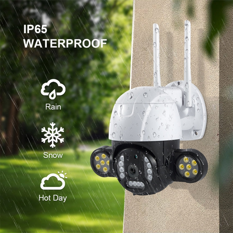 QX55 3.0 Million Pixels IP65 Waterproof 2.4G Wireless IP Camera, Support Motion Detection & Two-way Audio & Night Vision & TF Card, US Plug