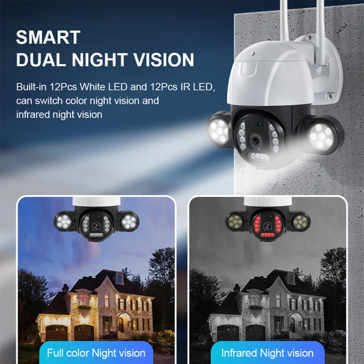 QX55 3.0 Million Pixels IP65 Waterproof 2.4G Wireless IP Camera, Support Motion Detection & Two-way Audio & Night Vision & TF Card, US Plug