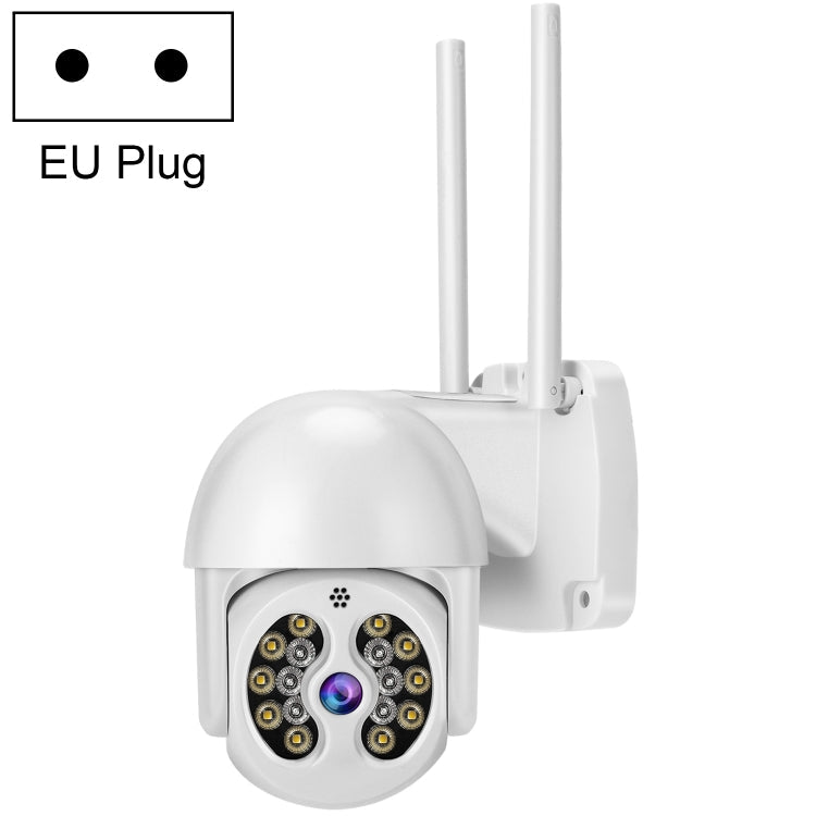 Tuya QX56 3.0 Million Pixels IP66 Waterproof 2.4G Wireless IP Camera, Support Motion Detection & Two-way Audio & Full Color Night Vision & TF Card, EU Plug