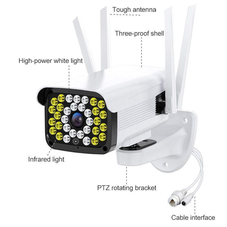 Difang DF-36Q Outdoor HD Surveillance IP Camera, Support Voice Intercom & Night Vision & Human Figure Detection & TF Card, WiFi + HD Fixed Version, EU Plug