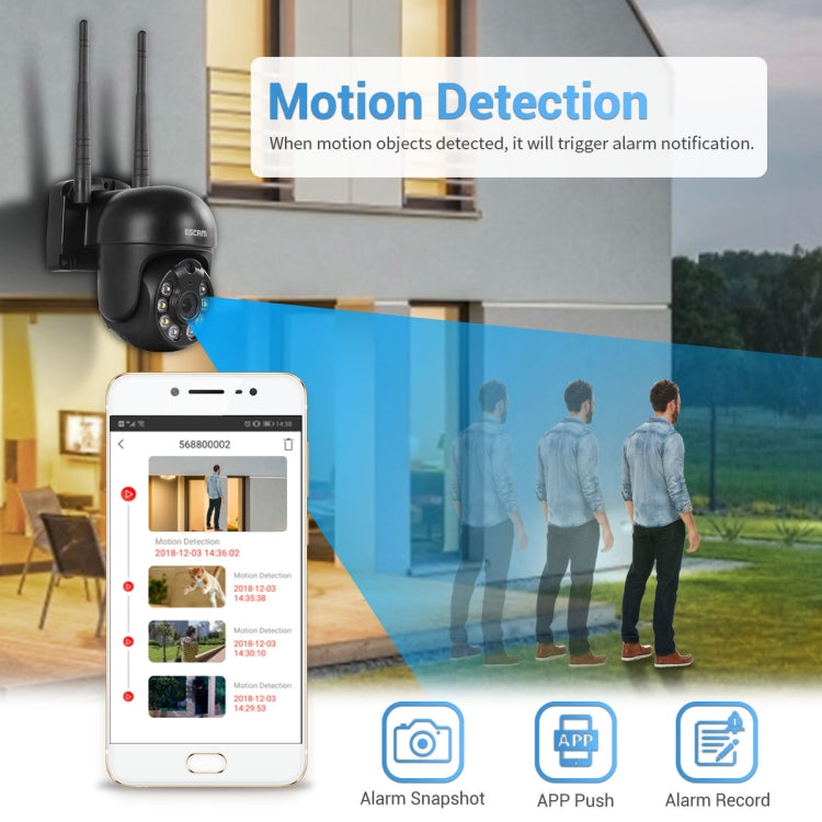 ESCAM WNK618 3.0 Million Pixels 8-channel Wireless Dome Camera HD NVR Security System, Support Motion Detection & Two-way Audio & Full-color Night Vision & TF Card, EU Plug