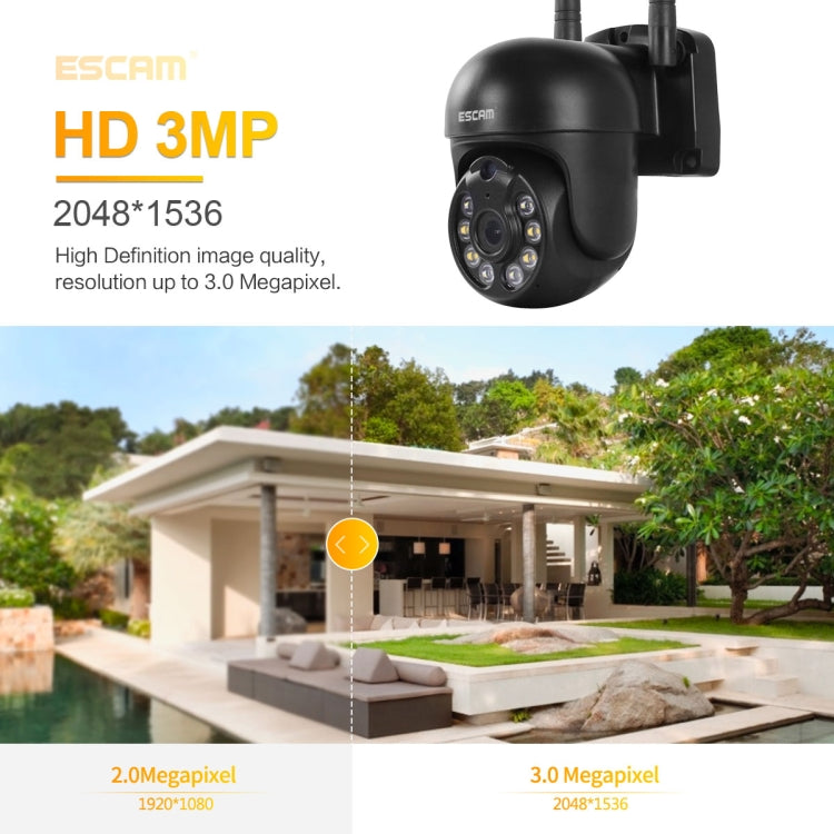 ESCAM WNK610 3.0 Million Pixels Wireless Dome IP Camera, Support Motion Detection & Two-way Audio & Full-color Night Vision & TF Card, AU Plug