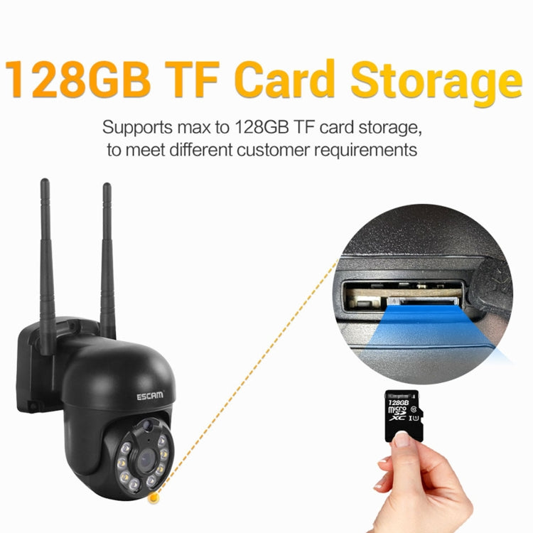 ESCAM WNK610 3.0 Million Pixels Wireless Dome IP Camera, Support Motion Detection & Two-way Audio & Full-color Night Vision & TF Card, US Plug