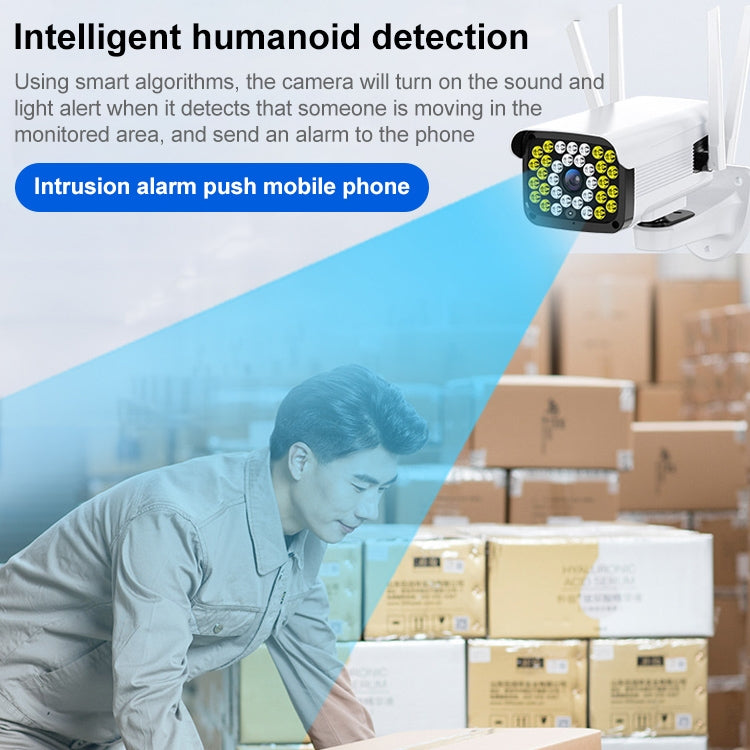 Difang DF-36Q Outdoor HD Surveillance IP Camera, Support Voice Intercom & Night Vision & Human Figure Detection & TF Card, WiFi + HD PTZ Rotation, EU Plug