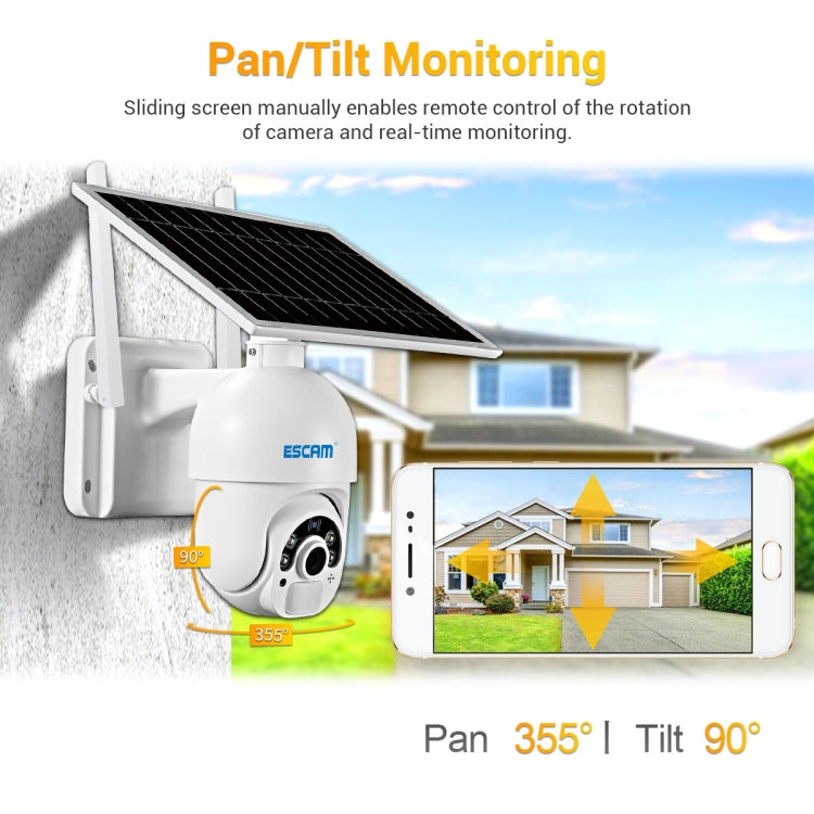 ESCAM QF450 HD 1080P 4G EU Version Solar Powered IP Camera with 16G Memory, Support Two-way Audio & PIR Motion Detection & Night Vision & TF Card