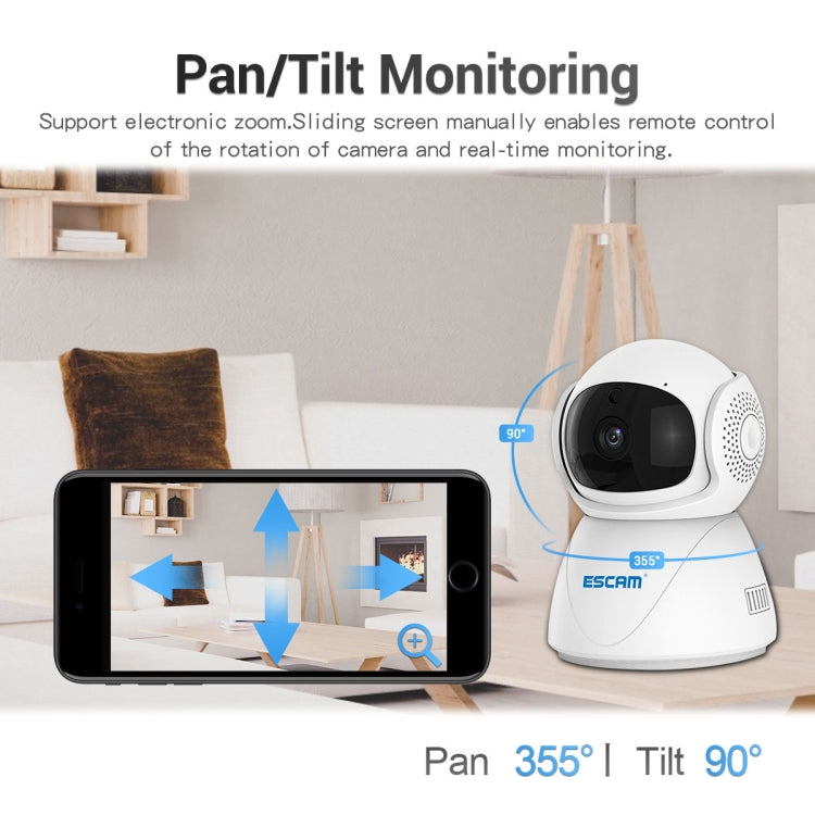 ESCAM PT201 HD 1080P Dual-band WiFi IP Camera, Support Night Vision / Motion Detection / Auto Tracking / TF Card / Two-way Audio, US Plug