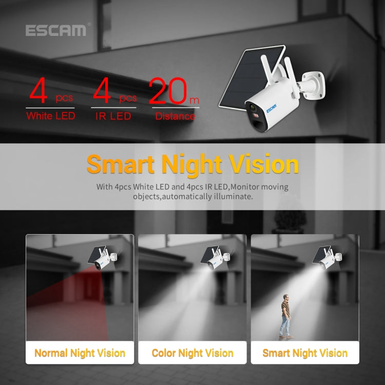 ESCAM QF490 HD 1080P 4G Solar Panel IP Camera, Southeast Asia Version