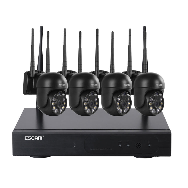 ESCAM WNK614 HD 3.0 Million Pixels 8-channel Wireless + 4IPC Wireless NVR Security System, US Plug