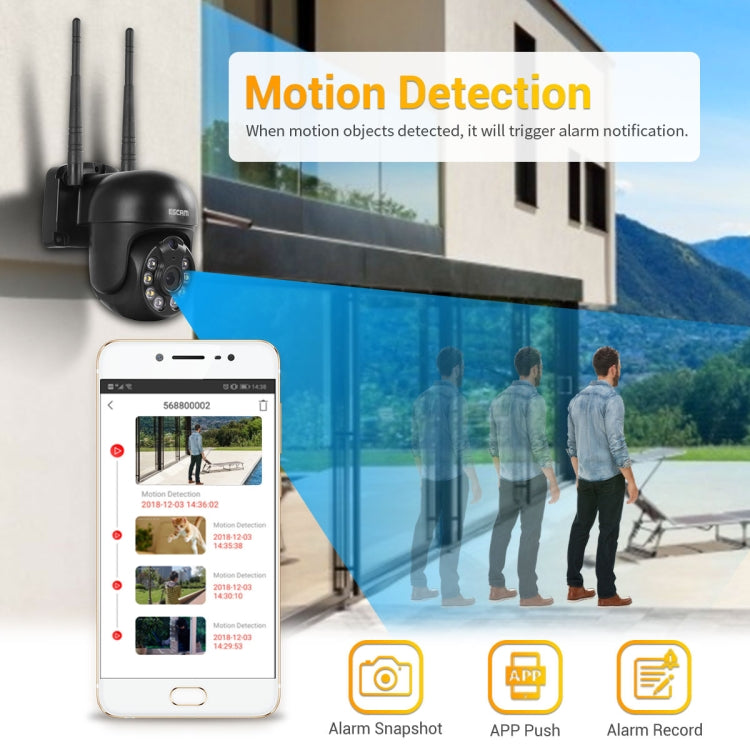 ESCAM WNK614 HD 3.0 Million Pixels 8-channel Wireless + 4IPC Wireless NVR Security System, US Plug