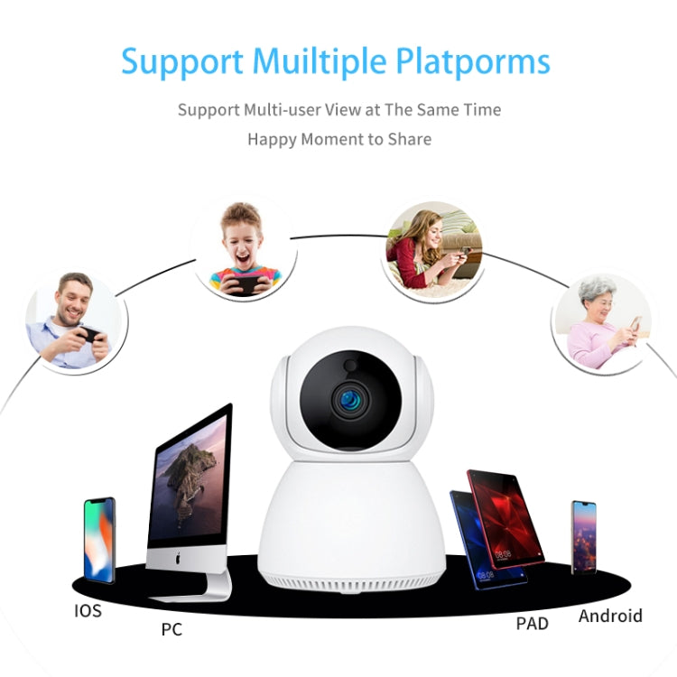 YT24 V380 1.0MP Pan-tilt IP Camera WiFi Smart Security Camera, Support TF Card / Two-way Audio / Motion Detection / Night Vision(EU Plug)