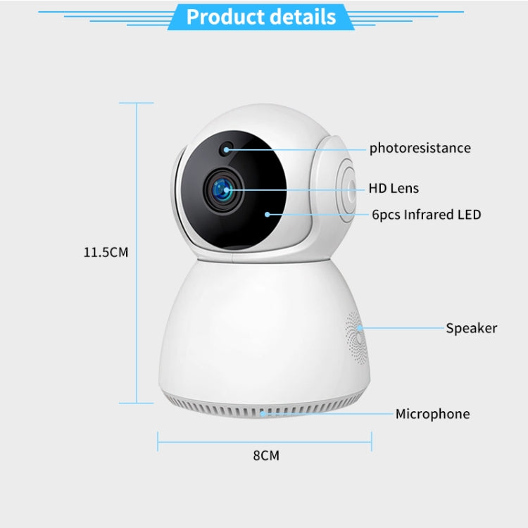 YT24 V380 3.0MP Pan-tilt IP Camera WiFi Smart Security Camera, Support TF Card / Two-way Audio / Motion Detection / Night Vision(US Plug)