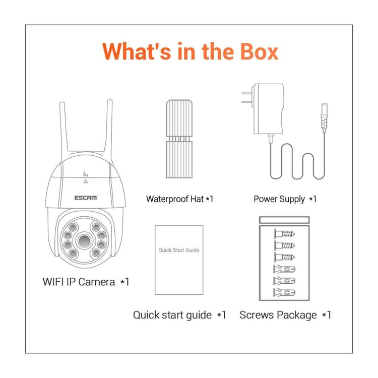 ESCAM QF218 1080P Pan / Tilt AI Humanoid Detection IP66 Waterproof WiFi IP Camera, Support ONVIF / Night Vision / TF Card / Two-way Audio, UK Plug