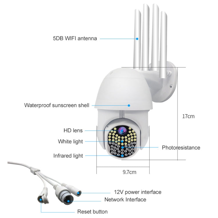 AL-63 2.0 Million Pixels 1080P HD WiFi IP Camera, Support Night Vision & Motion Detection & Two-way Intercom & TF Card, AU Plug